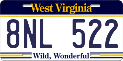 WV license plate 8NL522