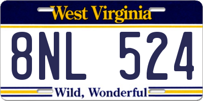 WV license plate 8NL524