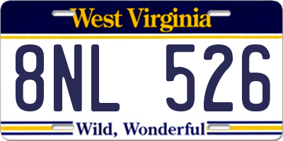 WV license plate 8NL526