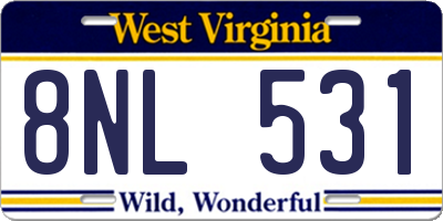 WV license plate 8NL531