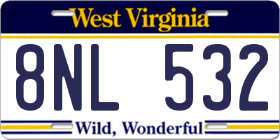 WV license plate 8NL532