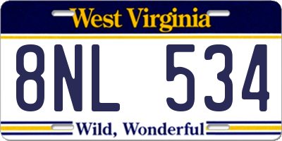 WV license plate 8NL534