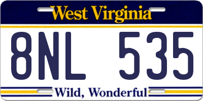 WV license plate 8NL535