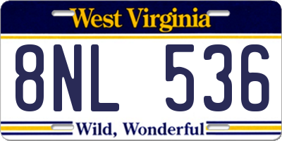 WV license plate 8NL536