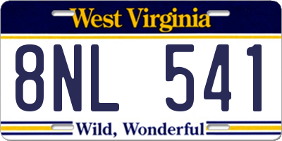 WV license plate 8NL541