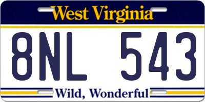 WV license plate 8NL543
