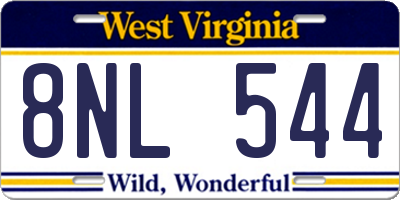 WV license plate 8NL544