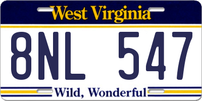 WV license plate 8NL547