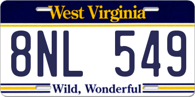 WV license plate 8NL549