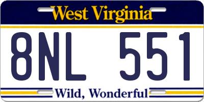 WV license plate 8NL551