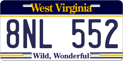 WV license plate 8NL552