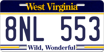 WV license plate 8NL553