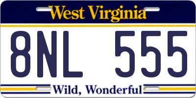 WV license plate 8NL555