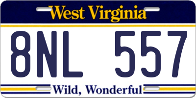 WV license plate 8NL557