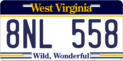 WV license plate 8NL558