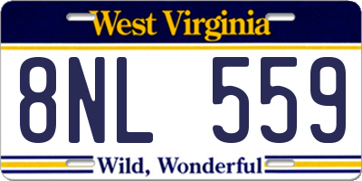 WV license plate 8NL559