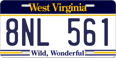 WV license plate 8NL561