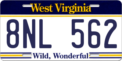 WV license plate 8NL562