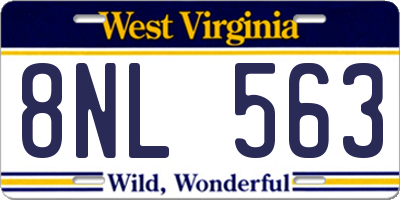 WV license plate 8NL563