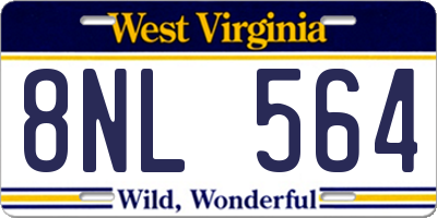 WV license plate 8NL564