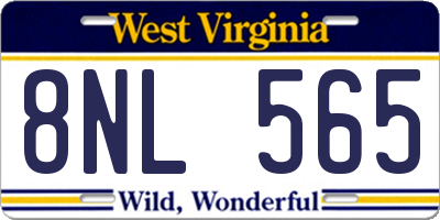 WV license plate 8NL565