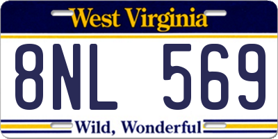 WV license plate 8NL569