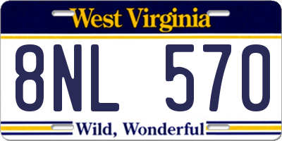 WV license plate 8NL570