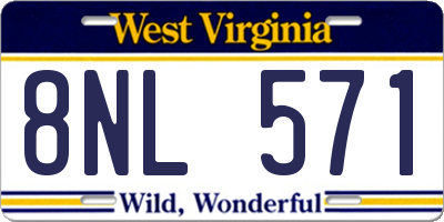 WV license plate 8NL571