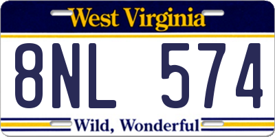 WV license plate 8NL574