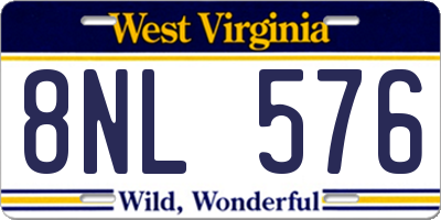 WV license plate 8NL576