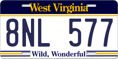 WV license plate 8NL577