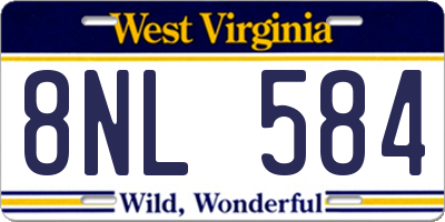 WV license plate 8NL584