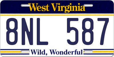 WV license plate 8NL587