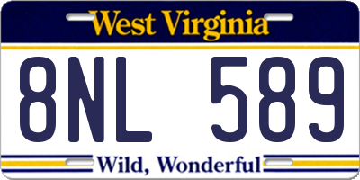 WV license plate 8NL589