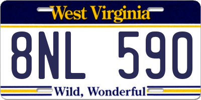 WV license plate 8NL590