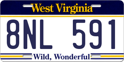 WV license plate 8NL591