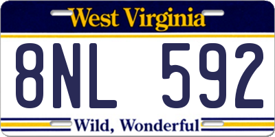 WV license plate 8NL592