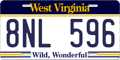 WV license plate 8NL596