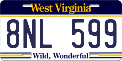 WV license plate 8NL599