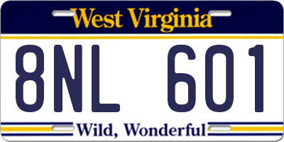 WV license plate 8NL601