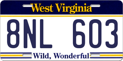 WV license plate 8NL603
