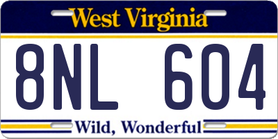 WV license plate 8NL604