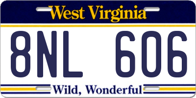 WV license plate 8NL606