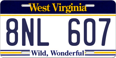 WV license plate 8NL607
