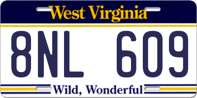 WV license plate 8NL609