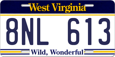 WV license plate 8NL613