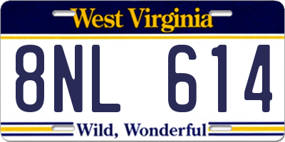 WV license plate 8NL614