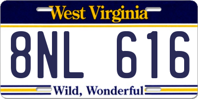 WV license plate 8NL616