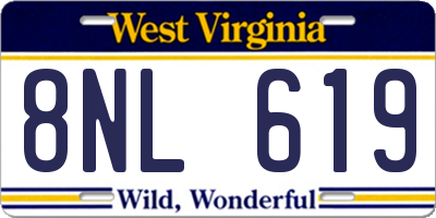 WV license plate 8NL619
