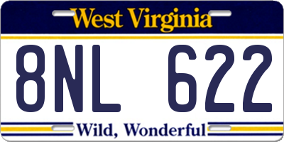 WV license plate 8NL622